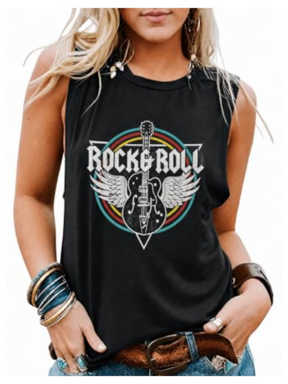 Women Graphic Tank Top Sleeveless Summer Music Tee Shirt